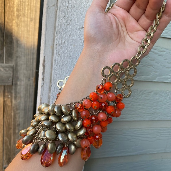 Orange and gold necklace - Picture 6 of 6